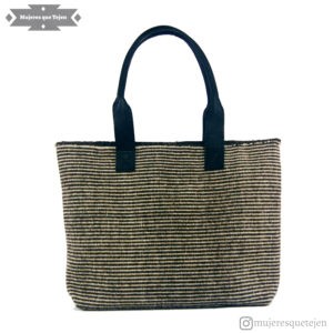 Woman's handcrafted handbag "Zebra" design | Handbag woven on a pedal loom