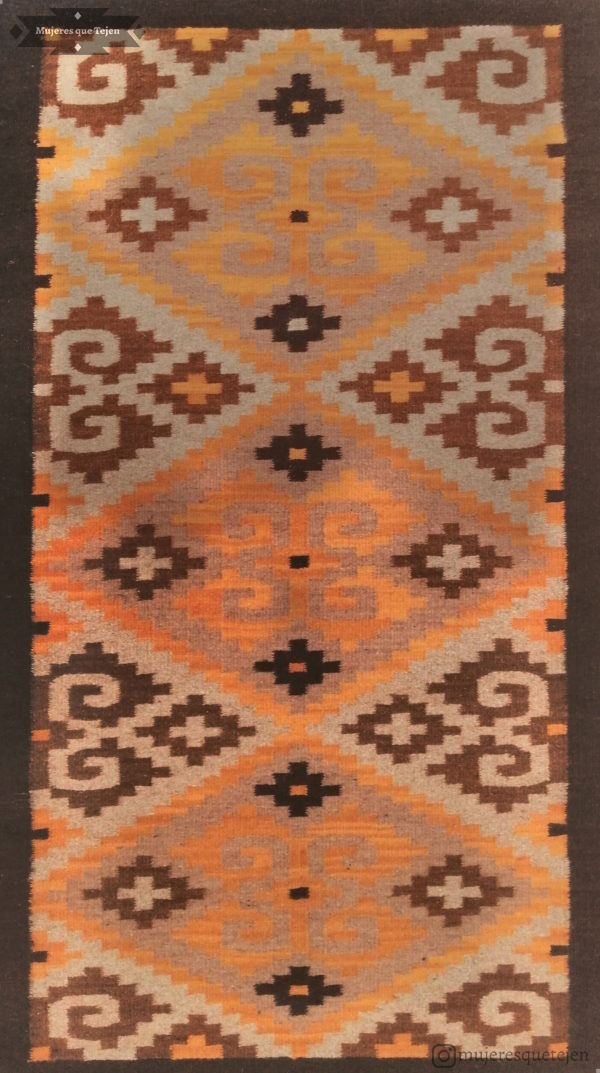 Rug with Zapotec Linear Pattern design – Teotitlan